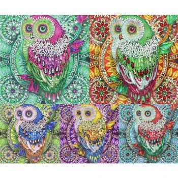 

5D DIY Diamond Embroider Mosaic Craft Kit Owl Special Shaped Diamond Painting Cross Stitch Rhinestone Crystal Diamond Home Decor