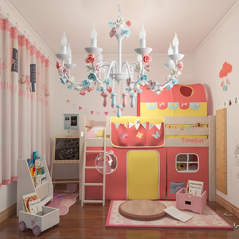 Современный белый подвесной светильник для спальни розовый пасторальный