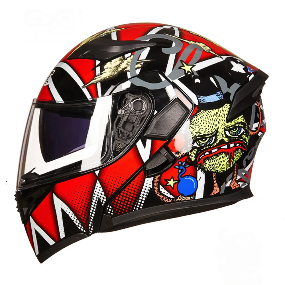 Colour 10 GXT мотоциклетный шлем для мотокросса флип Capacete da Motocicleta мотошлем Шлем Полный лица гоночный шлем - Цвет: Colour 10