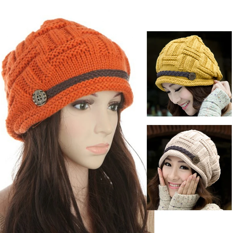 

Women Girl Knitting Warm Beanies Hat Casual Solid Color High Elastic Headgear Bonnet Spring Autumn Winter Ladies Soft Bonnet Cap