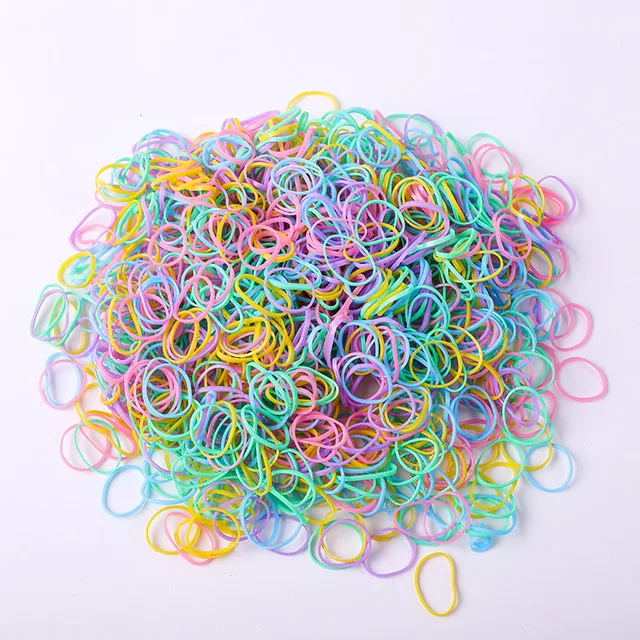 500Pcs/Pack Colorful Small Disposable Hair Bands Scrunchie Girls Elastic Rubber Band Ponytail Holder Hair Accessories Hair Ties style-1