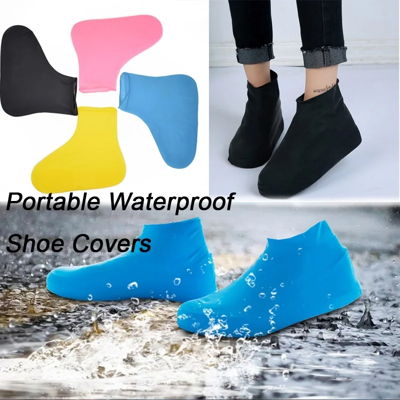 4 Colors Unisex Rain Cover For Shoes Waterproof Elastic Latex Boot