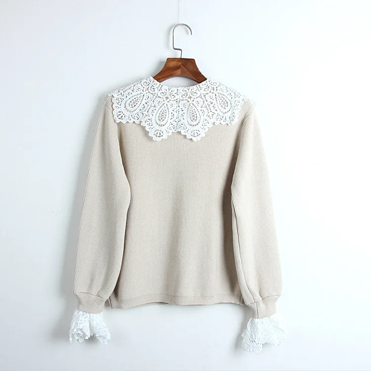 Женский однобортный Кардиган укороченный кружевной кардиган с круглым вырезом и