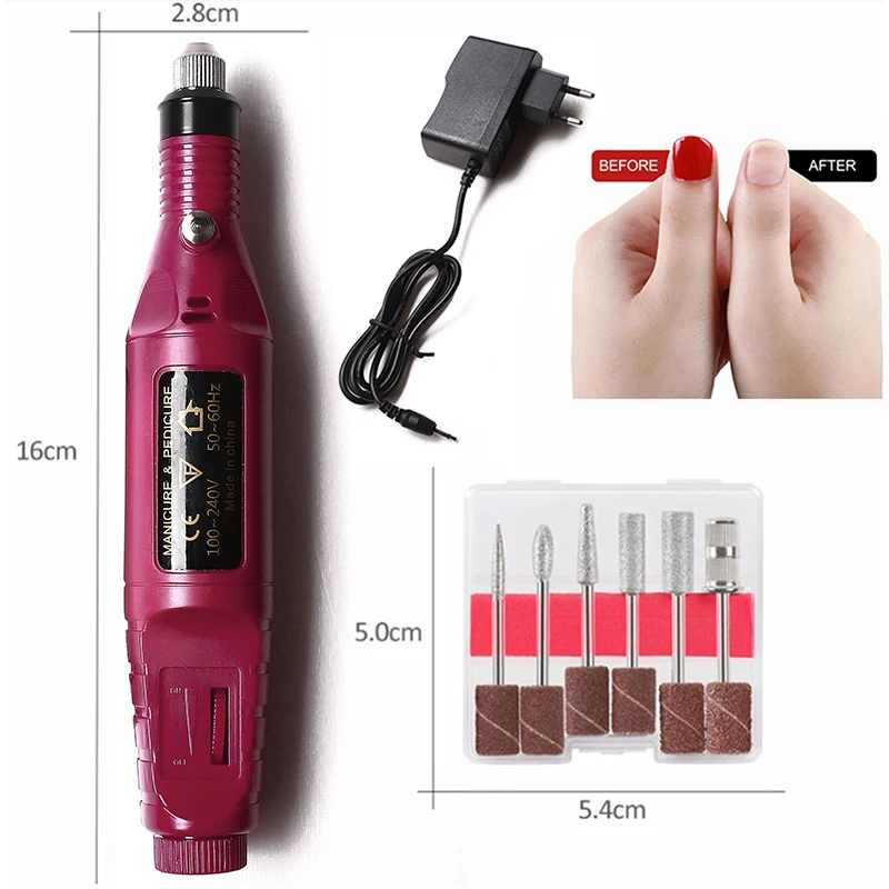 

Electric Nail Drill Machine Pedicure Pen Sanding Polishing Grinding Manicure Machine Nail Drill Bits Nail File Nail Art Tools