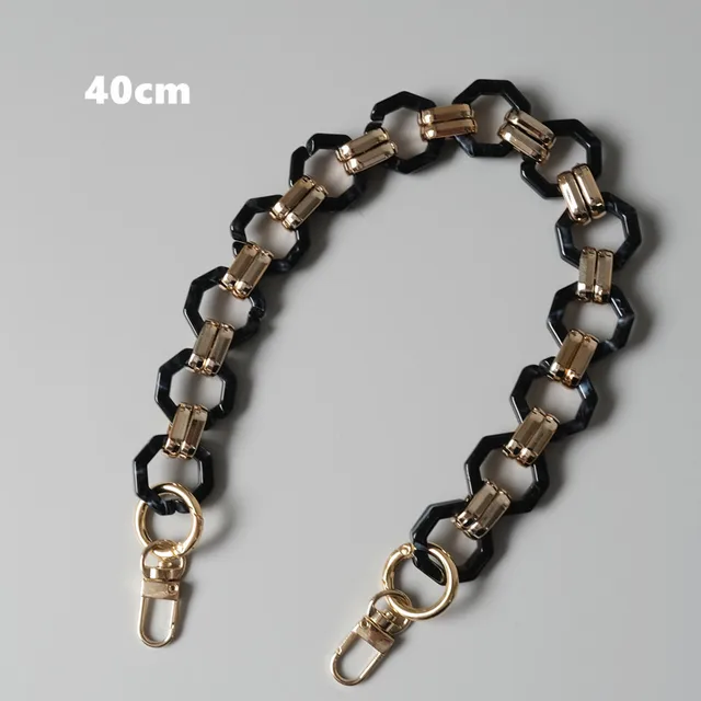 New Fashion Woman Handbag Accessory Parts Cute Chain Black Acrylic Resin Chain Luxury Strap Women Shoulder Clutch Handle Chain Small buckle 40cm