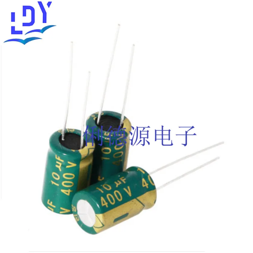 50PCS High quality general high-frequency into electrolytic capacitor 2.2 uF 400 v / 400 v 2.2 uF volume 8 * 12 mm