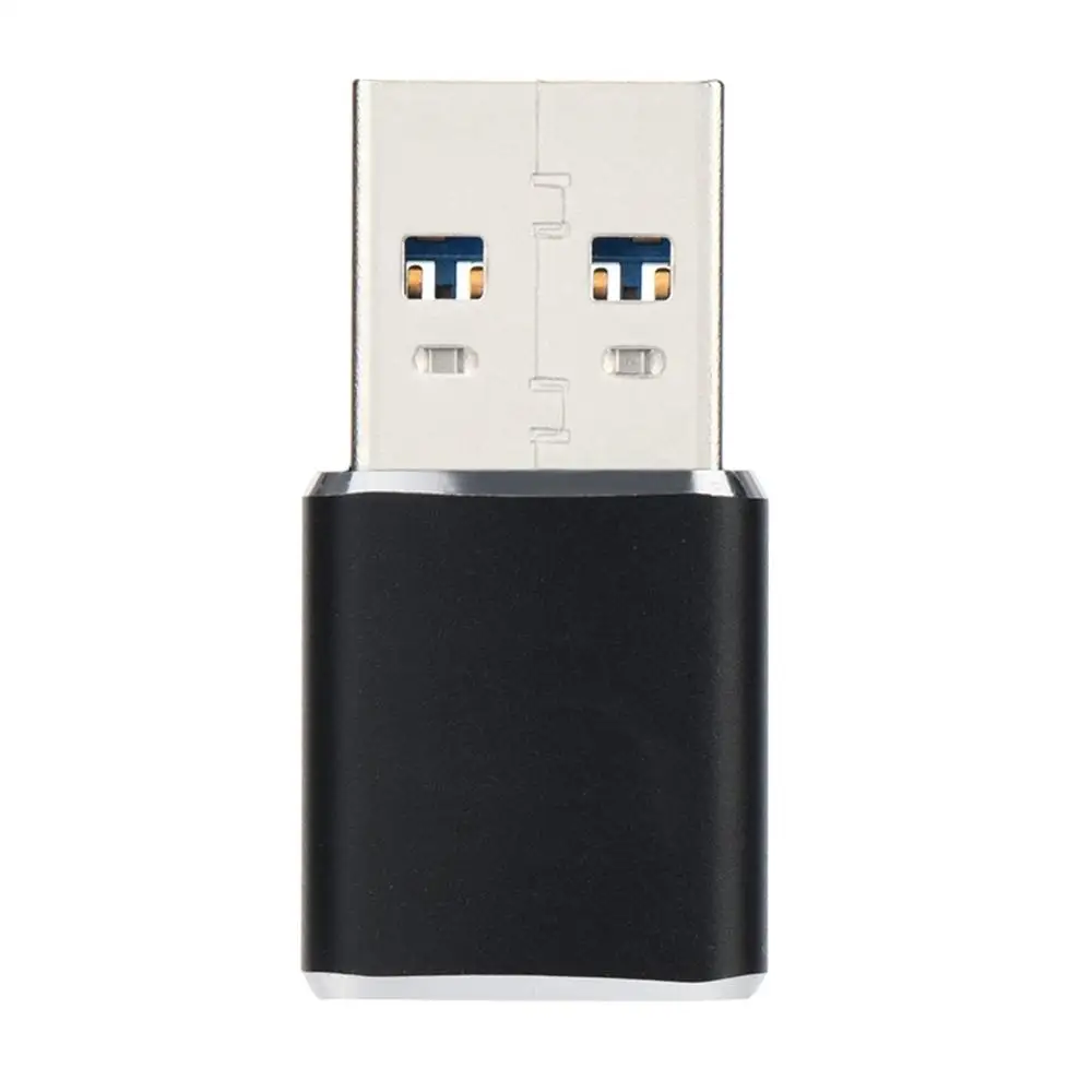 Мини-кардридер из алюминиевого сплава с разъемом usb типа Micro-USB и USB с поддержкой одновременного чтения и записи - Цвет: Черный