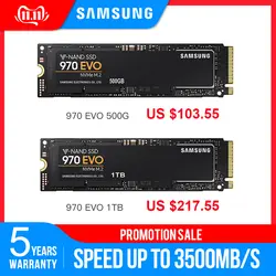 Samsung 970 EVO PLUS M.2 SSD 250 GB Nvme Pcie Внутренний твердотельный диск HDD жесткий диск 500 ГБ 1 ТБ ноутбука рабочего TLC диска ПК