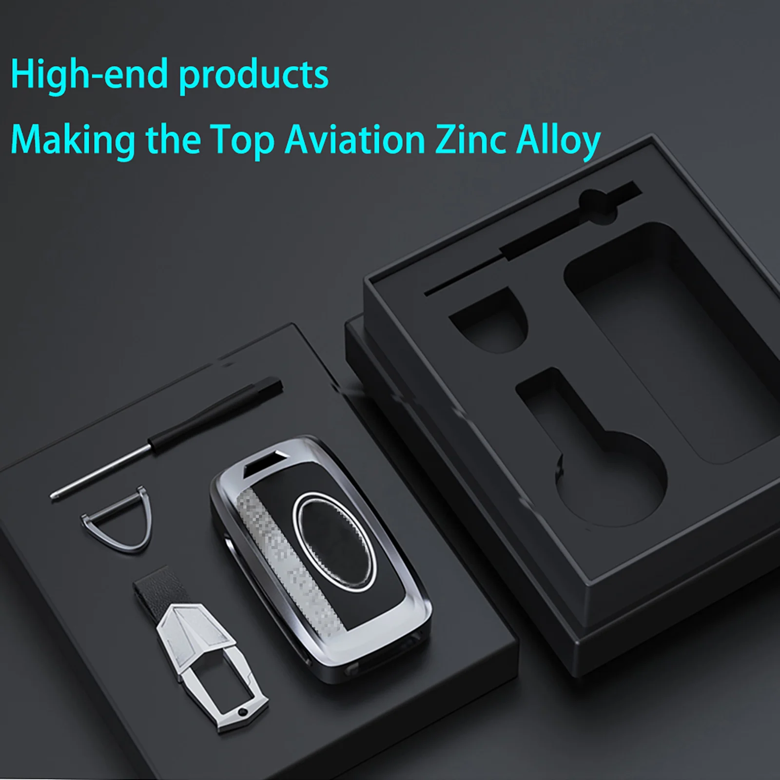 Copertura chiave dell'automobile della cassa chiave dell'automobile della lega di zinco per Land Rover Range Rover Evoque Freelander 2 Discovery 3 4 Key Case Shell - He5d6a576bd9443e2942d45b57a99d9c67