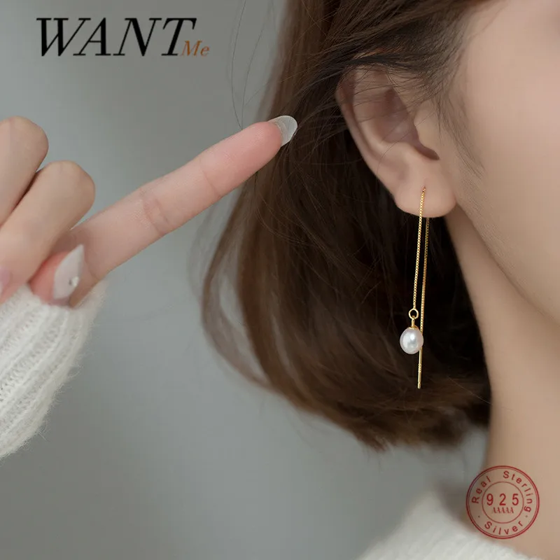 WANTME реальные 925 стерлингового серебра натуральный пресноводный барочный жемчуг