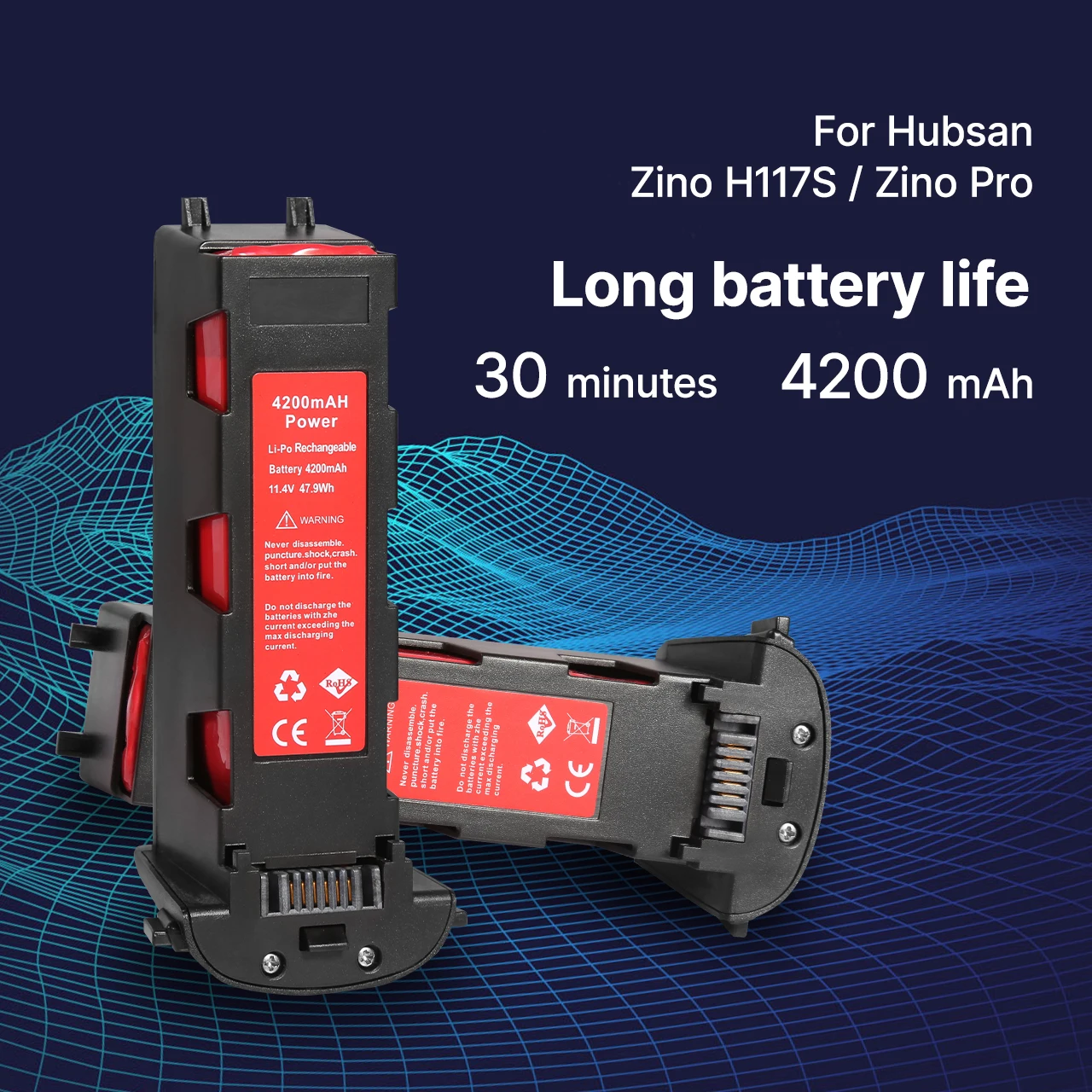 Description Picture 6 of itemBig Promotion 4200mAh Battery for Hubsan H117S Zino GPS RC Quadcopter Spare Parts 11.4V Battery for RC Camera Drones
