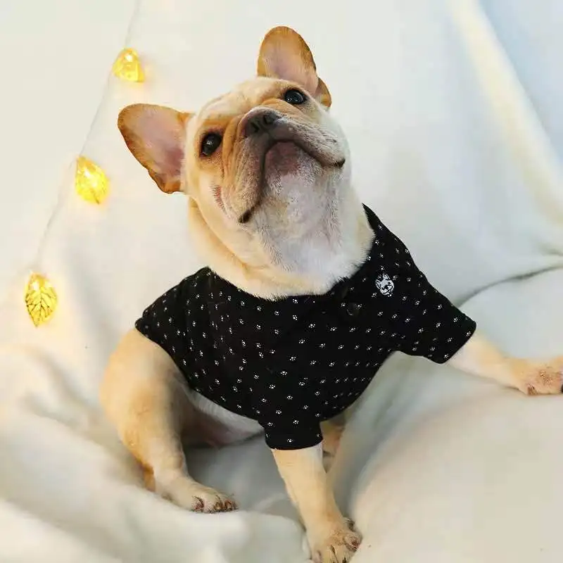Весна лето Собака Рубашка Мопс одежда французская одежда для бульдога вельш корги костюм Американский хулиган питбуль бульдог Одежда Pet Рубашка