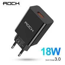 ROCK Quick Charge 3,0 USB QC3.0 настенное зарядное устройство для мобильного телефона Быстрая зарядка USB зарядное устройство 18 Вт для iphone samsung Xiaomi huawei