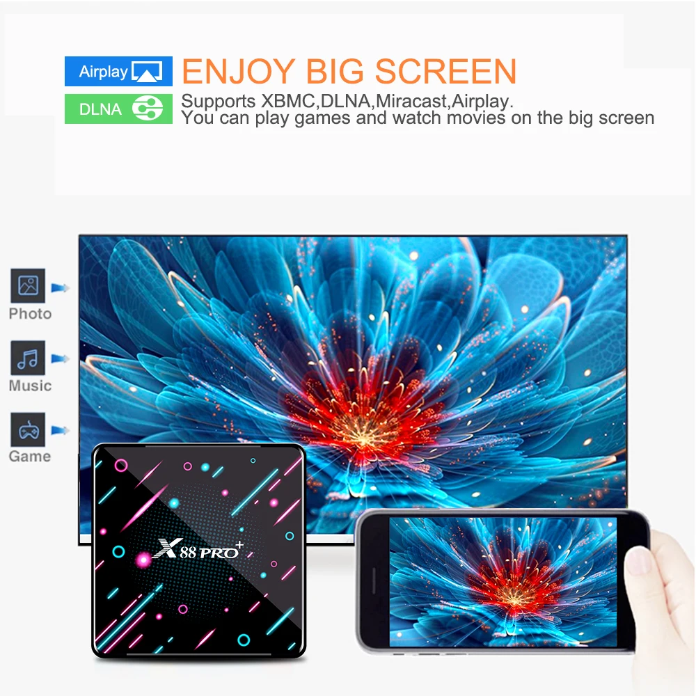 X88 PRO plus Android 9,0 Восьмиядерный ТВ приставка RK3368 4G 64G 128GB BT4.0 4K Google Play медиаплеер ТВ приставка X88 pro