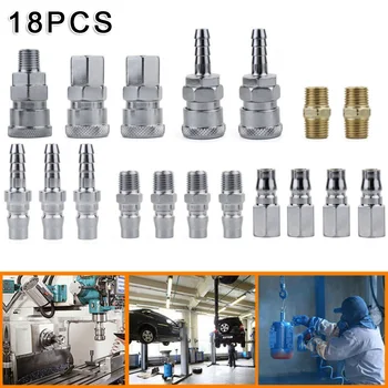

18X Air Hose Fittings Nitto Type Male Female Barb Coupler Compressor Air Tools Power Tools Accessories