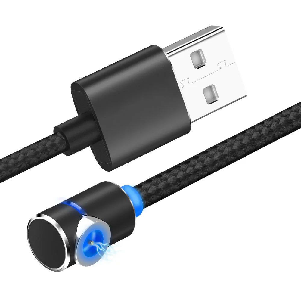 Магнитный кабель для зарядки для IOS для iPhone X XR, быстрая зарядка, Micro USB кабель для передачи данных, Тип C, usb шнур для зарядки, 1 м, 2 м - Цвет: Only Cable Black
