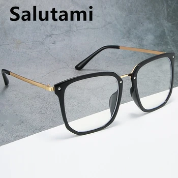 

Vintage Alloy Square Clear Lens Glasses Frame Women Anti-blue Light Computer Goggle Eyewear Men Retro Oversize Myopia Shades