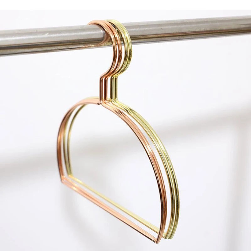 

5 Pcs/Lot Gold Metal Simple Design Half Round Belt Scarf Ring Storage Closet Hanger, Fancy Rose Gold Scarf Towel Rack Organizer