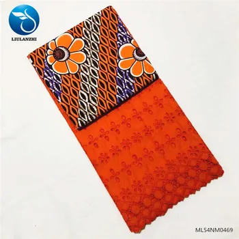 

BEAUTIFICAL Wax lace fabrics Latest style 100%Cotton ankara wax prints voile lace fabric 3+2.5yards for dress ML54NM04