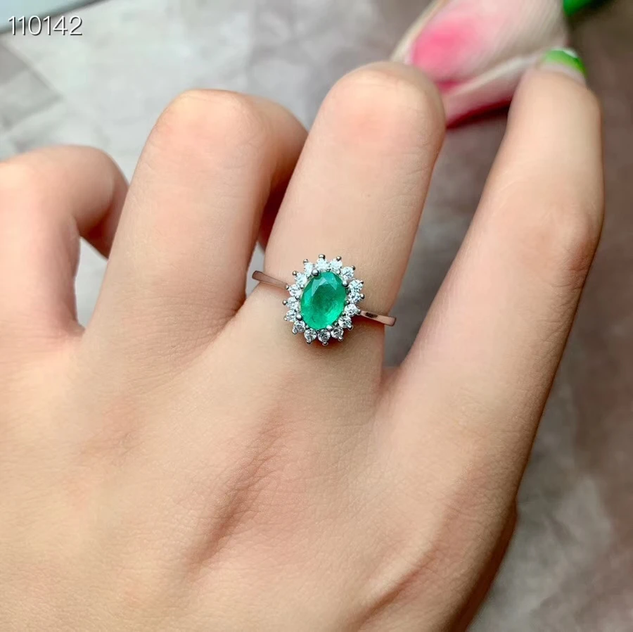 KJJEAXCMY Fine jewelry 925 с инкрустацией, из чистого серебра натуральный изумруд женский кулон ожерелье кольцо серьги набор поддержки обнаружения