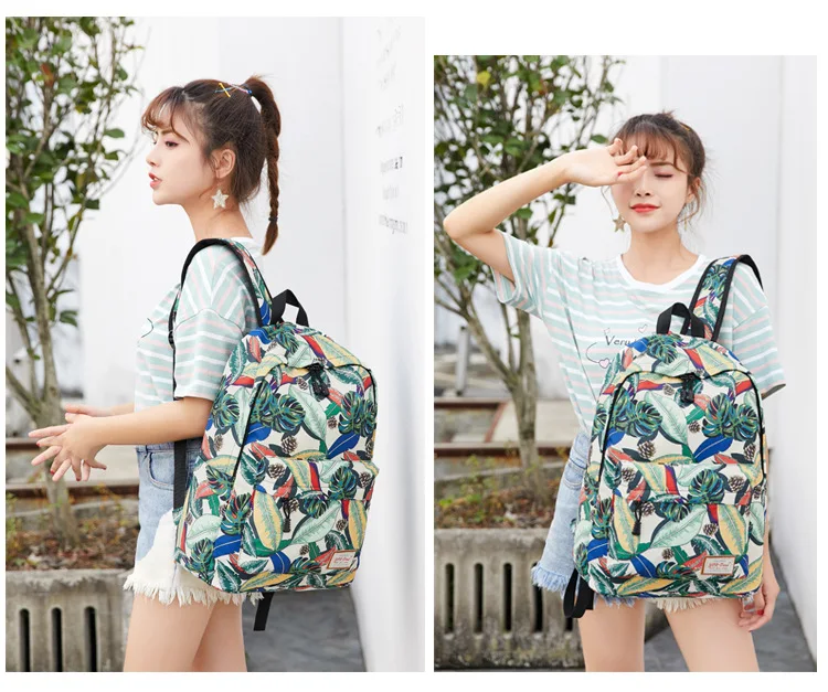 Women's bag fashion new print backpack academic trend all-around bag