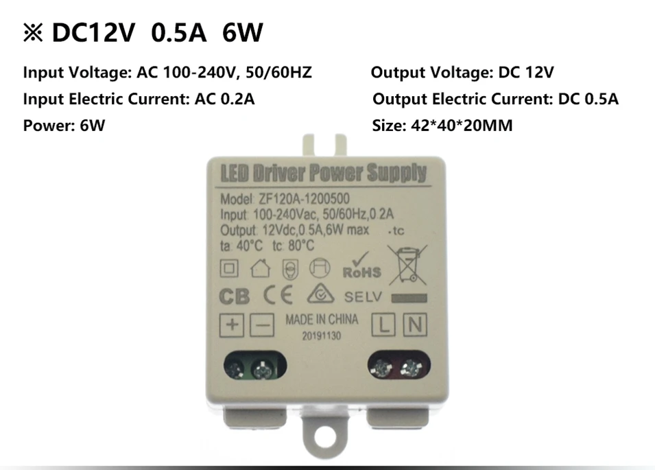 12V 6W 12W 18W 24W 30W LED Power 1