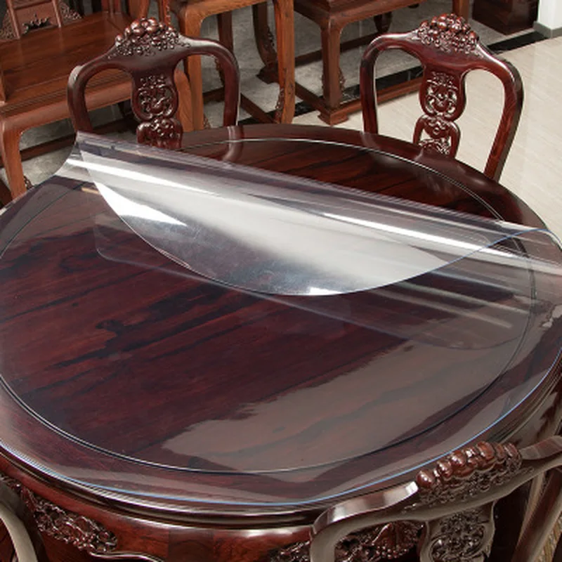 

Round Pvc Tablecloth Waterproof Transparent Table Cloth Kitchen Table Cover Home Dining Room Glass Soft Cloth Table Mat 1.0mm
