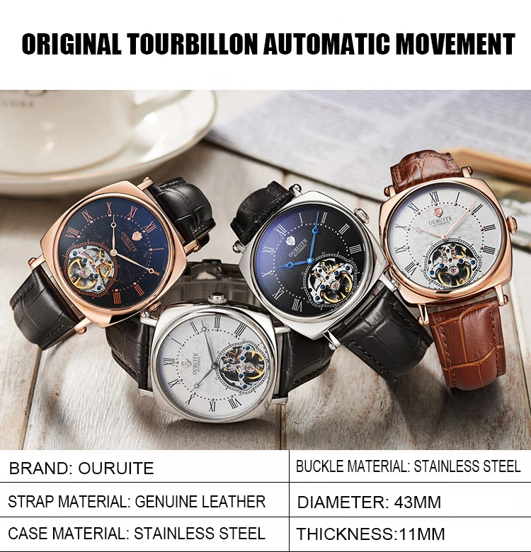Мужские часы Топ люксовый бренд Tourbillon автоматические механические часы мужские из нержавеющей стали 5 бар водонепроницаемые дизайнерские часы модные