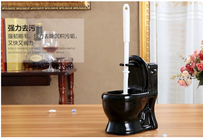 Ceramic Toilet Bowl Brush Set Long Handle - Js3337-4