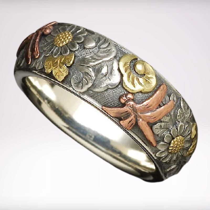 Retro florales de acero inoxidable para hombre, accesorios de joyería baratos, venta al por mayor, anillos gruesos|Anillos| - AliExpress