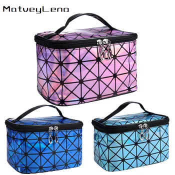 

Women Leather Travel Make Up Multifunctional Cosmetic Bag Necessaries Organizer Zipper Makeup Case Pouch Toiletry Kit Bags