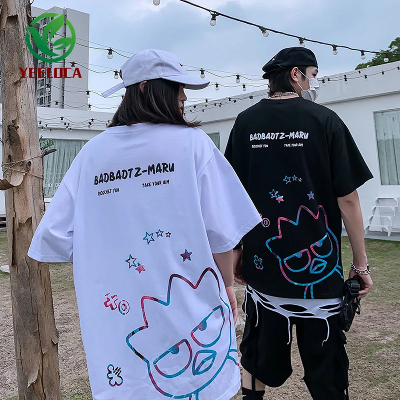 Футболка Мужская/Женская хлопковая с коротким рукавом в стиле Харадзюку |