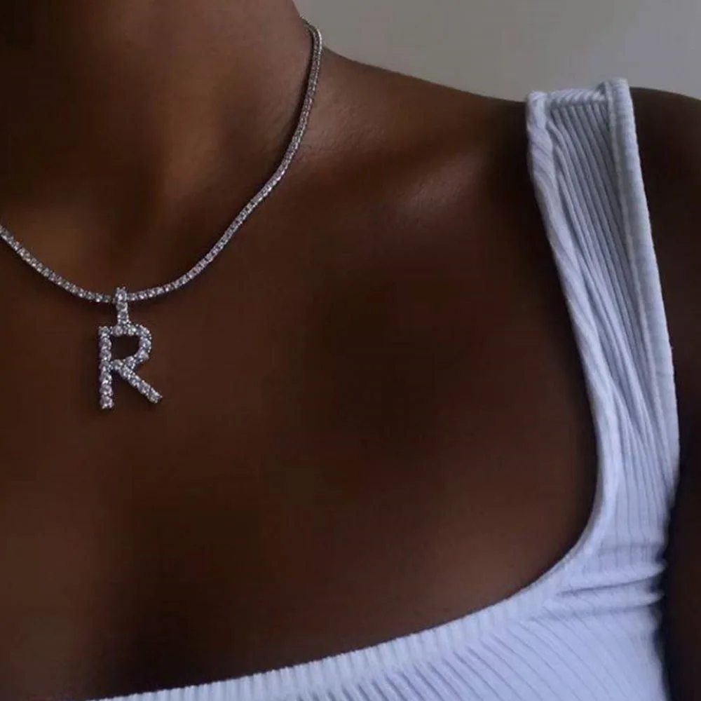 JJFOUCS New Trendy Crystal Letter 