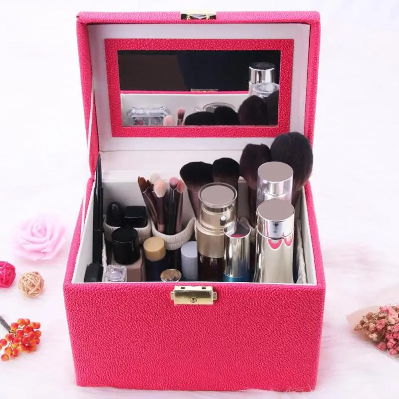 

Multifunction Travel Cosmetic Bag Women Makeup Bags Necklace Watch Storage Organizer Jewelry Display Case Storage Make Up Cases