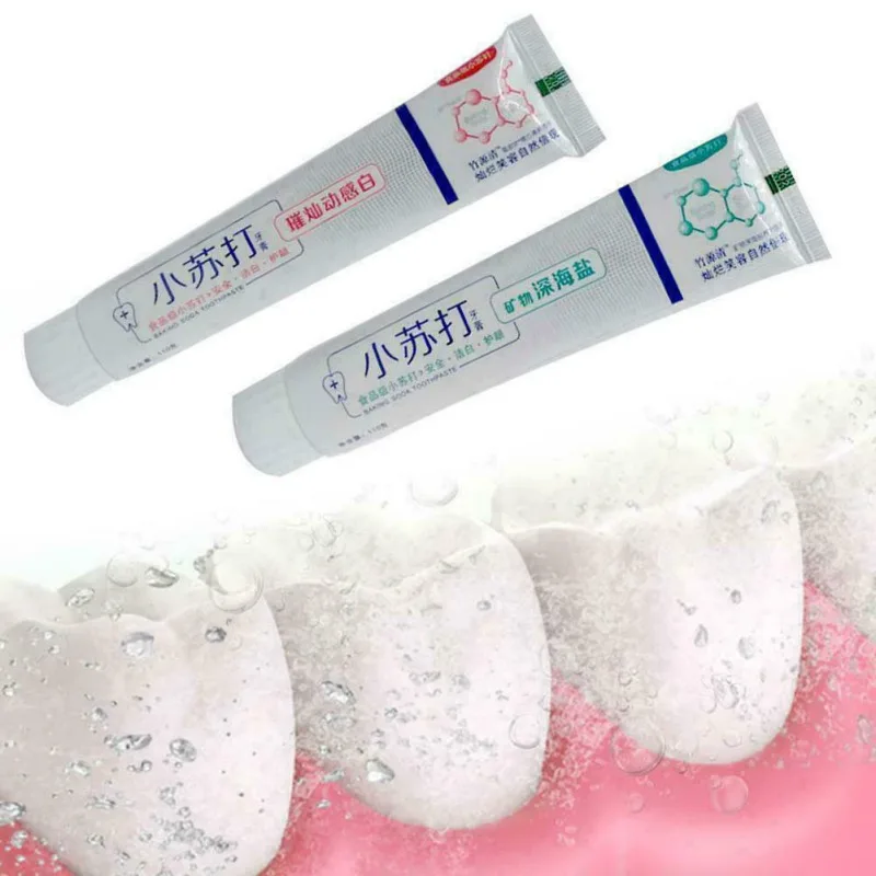 

110g Natural Deep Sea Salt Baking Soda Whitening Bright Dynamic White Toothpaste Whitening Fresh Toothpaste