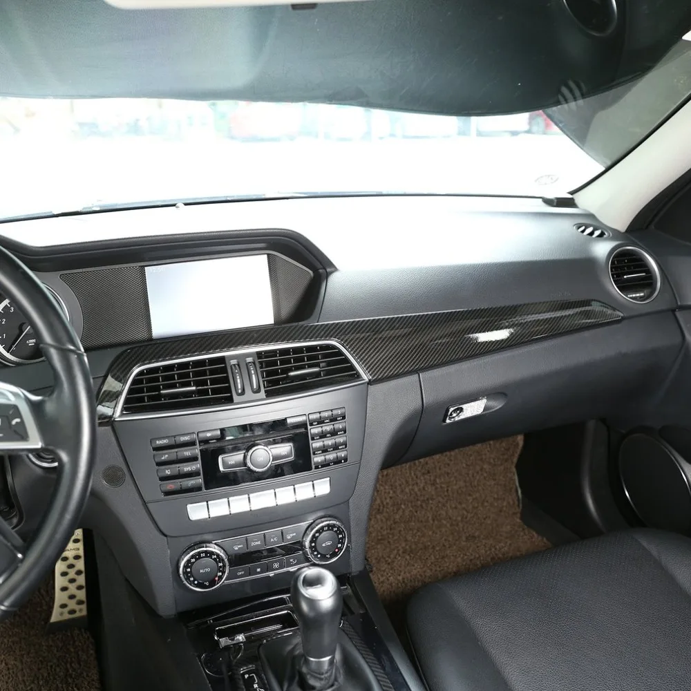 Для C Class W204 2010-2013 автомобиля ABS хромированная внутренняя центральная консоль Защитная панель Крышка отделка LHD аксессуары