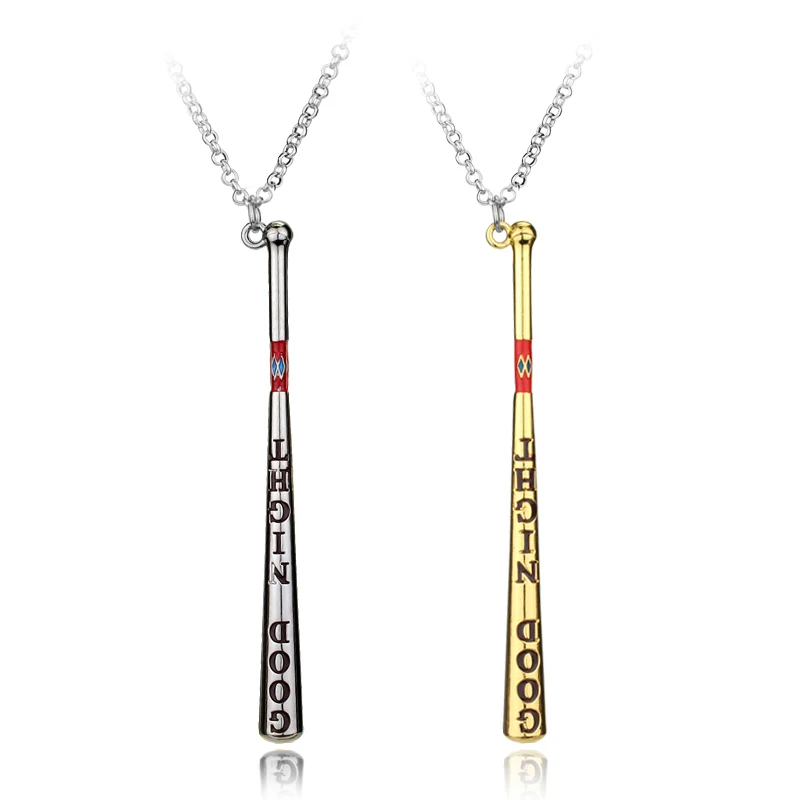 

Movie Suicide Squad Necklace Joker Baseball Bat Pendant Necklace For Women Men Cosplay Jewlery Fans Gifts