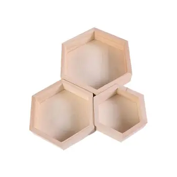 

Natural Wood Glass Top Jewelry Display Case Accessories Storage Box（3PCS）