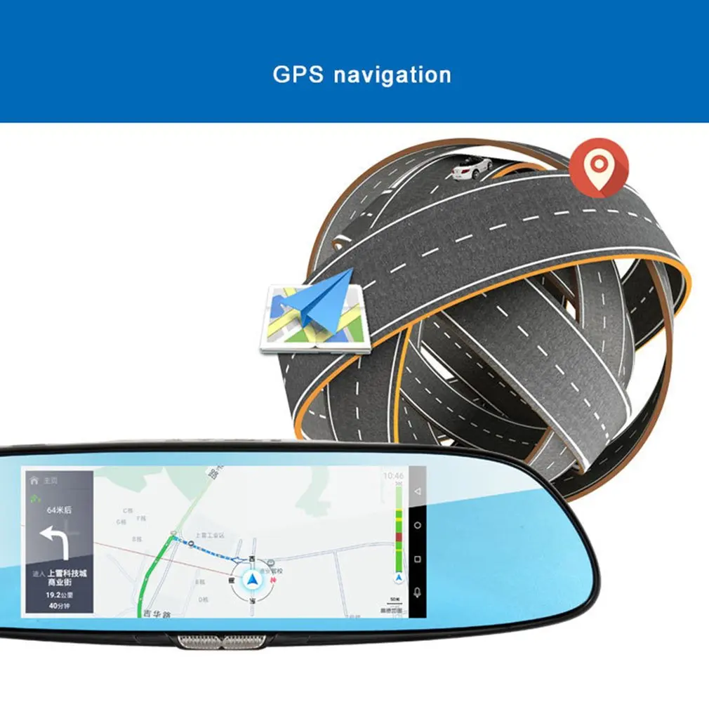  H10 Car DVR 3G Rearview Mirror Video Recorder 7 inch Touch Screen 1080 FHD Dual Camera Hand-free FM