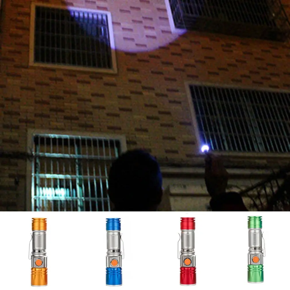 USB Прямая зарядка блики мини флэш-светильник ручной фонарь светильник дальнее расстояние перезаряжаемый Телескопический Фокусировочный