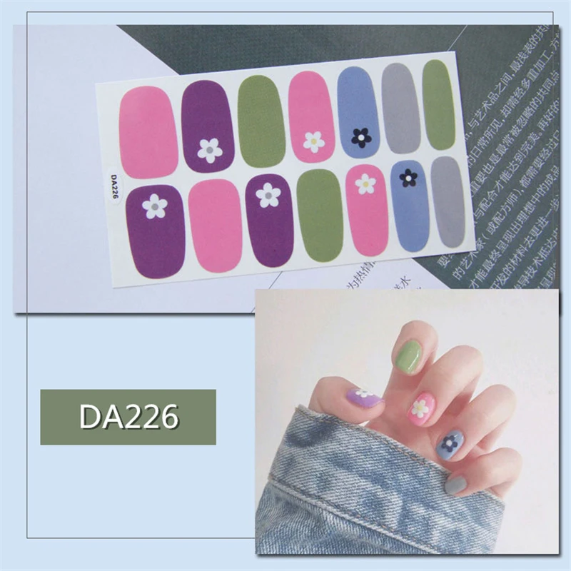 Nusx Fashion Full Cover Nail Polish Wraps Adhesive Nail Stickers Nail Art Decorations Manicure Tools For 3