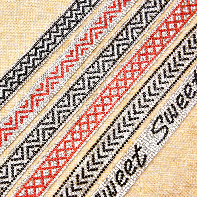 Железный на алмазной ленте 2 ярда Горячая фиксация Кристалл Стразы отделка сетка