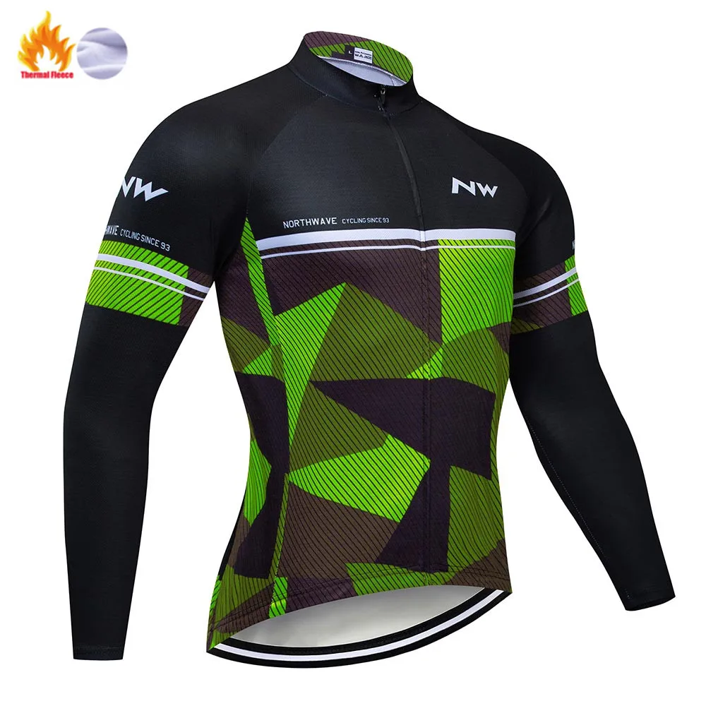Winter Jersey Northwave зимняя одежда для велоспорта с длинным рукавом, теплый флисовый комплект, Мужская одежда для горного велосипеда, одежда для велоспорта - Цвет: Winter Jersey