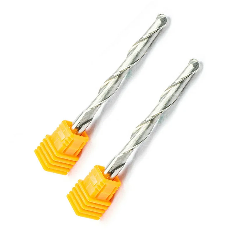 

Carbide Ball End Mill CNC Engraving Drill Kit 6mm Spiral Cutter 52mm Long No Coating Two Flute Noses 6 X52mm Balls