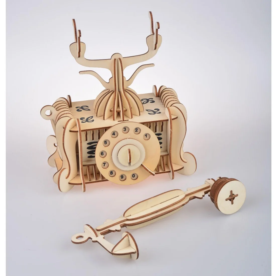 124 шт DIY 3D старый телефон головоломка деревянная Модель Строительный набор сборка старый телефон игрушка модель развивающая игрушка подарок для детей и взрослых