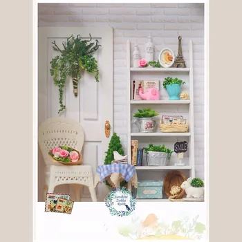 

Doll House Frame Miniature with Furniture DIY Wooden Dollhouse Thumbnails Toys for Children Gifts Craft