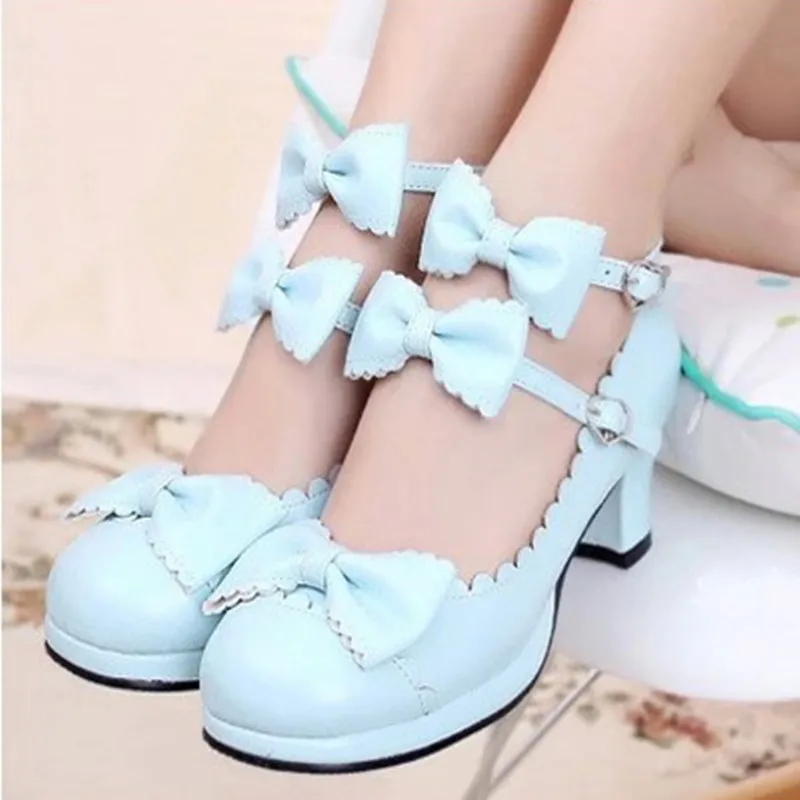 

lolita Japanese court girl Lolita sweet bow princess jk high-heeled shoes lolita woman Kawaii Girl Tea Party Princess Kawaii