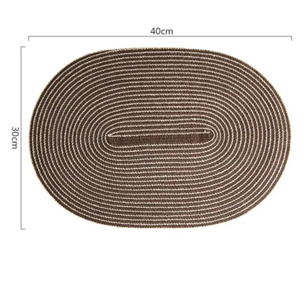 30 40cm brown Круглый японский коврик для обеденного стола, резьба, ткачество, рами, изоляция, Нескользящие чаши, прокладки, кофе, Чайный подстаканник, украшение дома - Цвет: 30 40cm brown