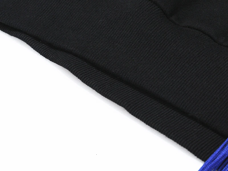 TWOTWINSTYLE Patch Designs Tassel Women Sweatshirts Long Sleeves Hit Color Asymmetrical Autumn Sweatshirt Female Clothing