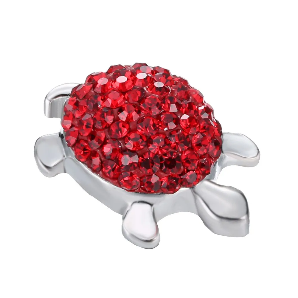 10 шт./лот Новая мода 18 мм кристалл черепаха металлическое украшение с защелкой для браслета женские очаровательные браслеты